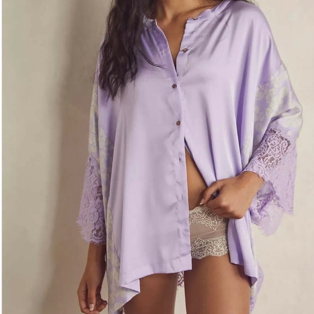NEW Intimately Free People Satin Night Out Shirt